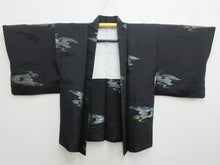 Load image into Gallery viewer, Haori Jacket Vintage(1950-1980) Black Wave Silk #7847L3
