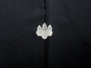 Haori Jacket Vintage(1950-1980) Black Wave Silk #7847L3