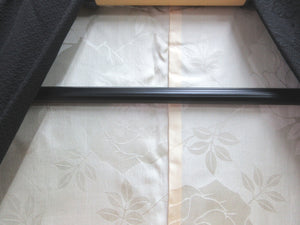 Haori Jacket Vintage(1950-1980) Black Chrysanthemum Plum blossom Silk #7699J4