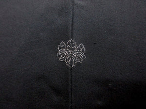 Haori Jacket Vintage(1950-1980) Black Chrysanthemum Maple Folding Fan Silk #7848L3