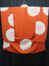 Load image into Gallery viewer, Juban Vintage(1920-1950) Vermillion Furisode Plum blossom Silk #8116A4
