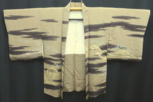 Load image into Gallery viewer, Haori Jacket Vintage(1950-1980) Light Khaki Landscape Silk #8524F3
