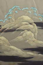 Load image into Gallery viewer, Haori Jacket Vintage(1950-1980) Light Khaki Landscape Silk #8524F3
