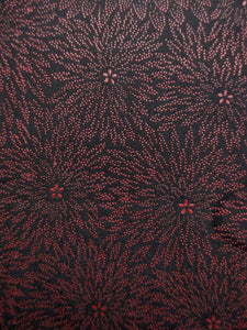 Haori Jacket Vintage(1950-1980) Black Chrysanthemum Urushi Silk #7849L3