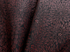 Haori Jacket Vintage(1950-1980) Black Chrysanthemum Urushi Silk #7849L3
