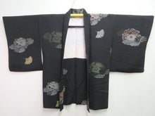 Load image into Gallery viewer, Haori Jacket Vintage(1950-1980) Black Chrysanthemum Silk #7702J4
