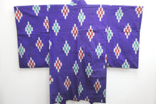 Load image into Gallery viewer, Haori Jacket Vintage(1920-1950) Purple Abstract art Meisen Long Silk #8579G2
