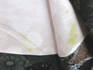 Haori Jacket Vintage(1950-1980) Black Chrysanthemum Silk #7702J4