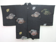 Load image into Gallery viewer, Haori Jacket Vintage(1950-1980) Black Chrysanthemum Silk #7702J4
