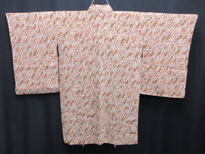 Haori Jacket Vintage(1920-1950) Gray Pine Tree Abstract art Long Silk #7854L3