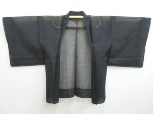 Haori Jacket Vintage(1950-1980) Black See-Through Tree Silk #7759K2