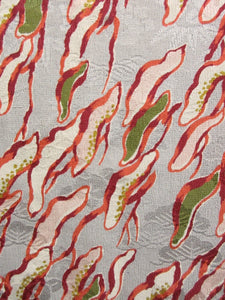 Haori Jacket Vintage(1920-1950) Gray Pine Tree Abstract art Long Silk #7854L3