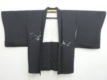 Load image into Gallery viewer, Haori Jacket Vintage(1950-1980) Black Abstract art Flower Silk #7935M3
