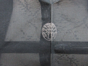 Haori Jacket Vintage(1950-1980) Black See-Through Tree Silk #7759K2