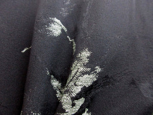 Haori Jacket Vintage(1950-1980) Black Abstract art Flower Silk #7935M3