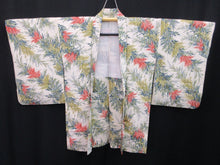 Load image into Gallery viewer, Haori Jacket Vintage(1950-1980) White Leaf Silk #7802K5
