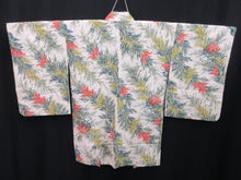 Load image into Gallery viewer, Haori Jacket Vintage(1950-1980) White Leaf Silk #7802K5
