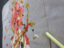 Load image into Gallery viewer, Haori Jacket Vintage(1920-1950) Gray Plum blossom Rinzu Long Silk #7803K5
