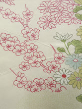 Load image into Gallery viewer, Haori Jacket Vintage(1950-1980) Cream white Chrysanthemum Maple Leaf Silk #7859L3
