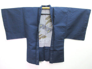 Men's Haori Vintage(1950-1980) Blackish Blue Eagle Wool #7983M5