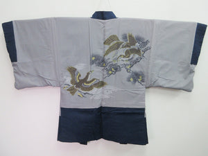 Men's Haori Vintage(1950-1980) Blackish Blue Eagle Wool #7983M5
