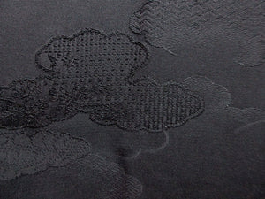 Haori Jacket Vintage(1950-1980) Black Cloud Flower Silk #7709J5