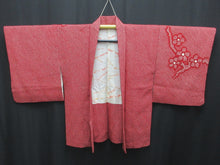 Load image into Gallery viewer, Haori Jacket Vintage(1950-1980) Red Full Shibori Ume Branch Silk #7941M3
