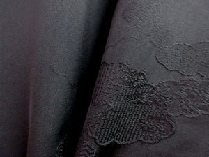 Haori Jacket Vintage(1950-1980) Black Cloud Flower Silk #7709J5