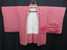 Load image into Gallery viewer, Haori Jacket Vintage(1950-1980) Red Full Shibori Peony Silk #7942M3
