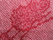 Load image into Gallery viewer, Haori Jacket Vintage(1950-1980) Red Full Shibori Peony Silk #7942M3
