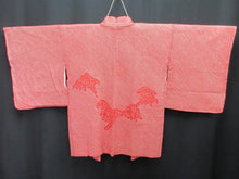 Load image into Gallery viewer, Haori Jacket Vintage(1950-1980) Red Full Shibori Bamboo leaf Silk #7898M1
