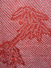 Load image into Gallery viewer, Haori Jacket Vintage(1950-1980) Red Full Shibori Bamboo leaf Silk #7898M1
