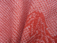Load image into Gallery viewer, Haori Jacket Vintage(1950-1980) Red Full Shibori Bamboo leaf Silk #7898M1
