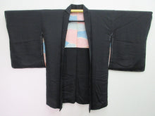 Load image into Gallery viewer, Haori Jacket Vintage(1920-1950) Black Peony Maple Leaf Ukiyoe Silk #7989M5
