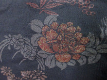 Load image into Gallery viewer, Haori Jacket Vintage(1920-1950) Black Peony Maple Leaf Ukiyoe Silk #7989M5
