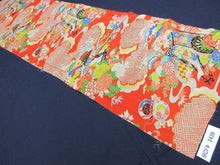 Load image into Gallery viewer, BCF#2439 Silk Kimono Fabric Vintage(Pre-1920) Hand Painted Flower   Red    120cm (47.2in)
