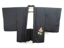 Load image into Gallery viewer, Haori Jacket   Black   Fully Embroidered  Lily   #46
