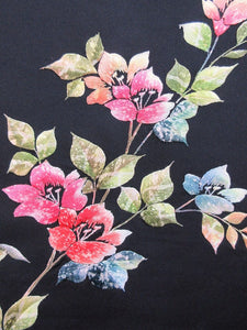 Haori Jacket   Black   Fully Embroidered  Lily   #46