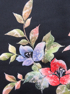 Haori Jacket   Black   Fully Embroidered  Lily   #46