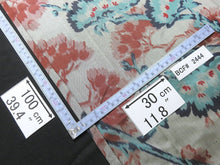 Load image into Gallery viewer, BCF#2444 Silk Kimono Fabric Vintage(1920-1950) Meisen  Pine Tree   Gray    100cm (39.4in)
