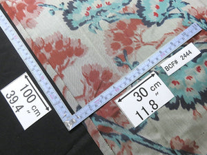 BCF#2444 Silk Kimono Fabric Vintage(1920-1950) Meisen  Pine Tree   Gray    100cm (39.4in)