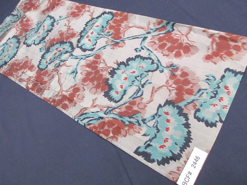 BCF#2446 Silk Kimono Fabric Vintage(1920-1950) Meisen  Pine Tree   Gray    80cm (31.5in)