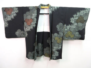 Haori Jacket Vintage(1950-1980)  Black   Glinting Elegant Chrysanthemum  #53