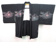 Load image into Gallery viewer, Haori Jacket   Black    Glinting Flower Wave  #84
