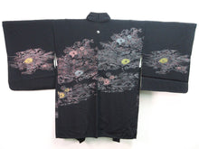 Load image into Gallery viewer, Haori Jacket   Black    Glinting Flower Wave  #84
