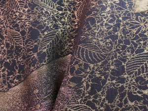 Haori Jacket Vintage(1950-1980)  Black Gold  Glinting Weeping Shidare Flowers   #47