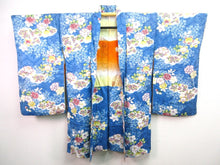 Load image into Gallery viewer, Haori Jacket Vintage(1920-1950) Light Blue    Rinzu Flower   #96
