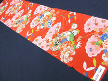 Load image into Gallery viewer, BCF#2449 Silk Kimono Fabric Vintage(1920-1950) Hand Painted Flower    Red    125cm (49.2in)
