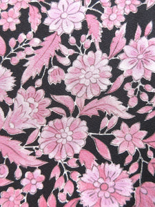 Haori Jacket   Black Pink  Full bloom Flowers  #48