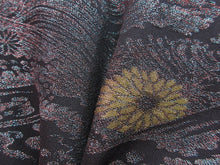 Load image into Gallery viewer, Haori Jacket   Black    Glinting Flower Wave  #84
